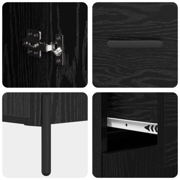 vidaXL Highboard Čierny dub 69,5 x 34 x 180 cm Kompozitné drevo – Obrázok 11