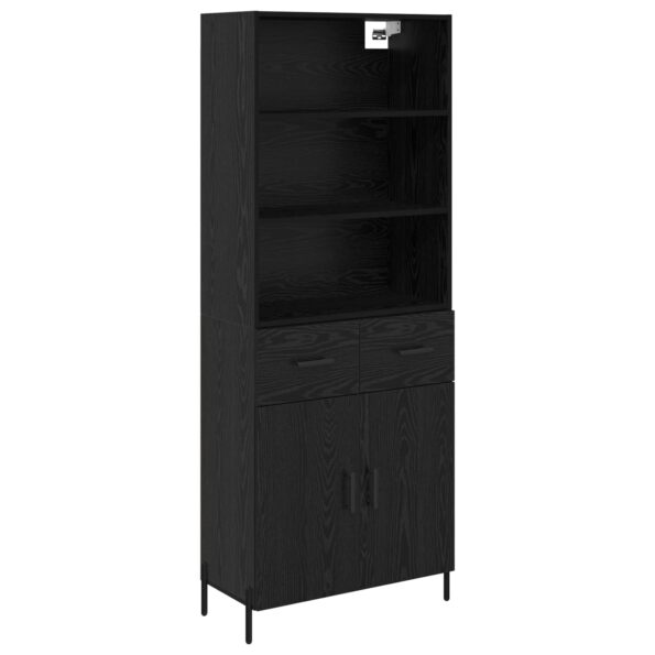 vidaXL Highboard Čierny dub 69,5 x 34 x 180 cm Kompozitné drevo – Obrázok 2