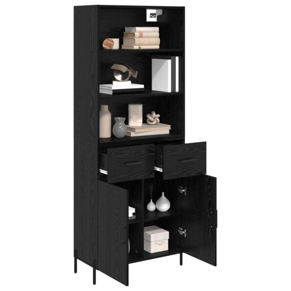 vidaXL Highboard Čierny dub 69,5 x 34 x 180 cm Kompozitné drevo – Obrázok 3