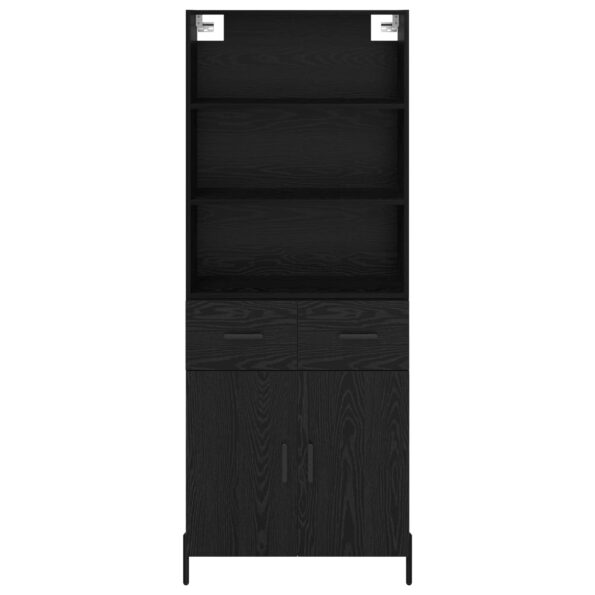 vidaXL Highboard Čierny dub 69,5 x 34 x 180 cm Kompozitné drevo – Obrázok 8