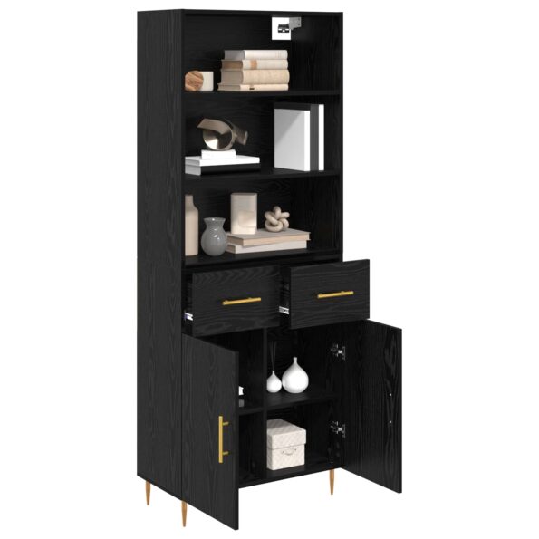 vidaXL Highboard Čierny dub 69,5 x 34 x 180 cm Kompozitné drevo – Obrázok 3