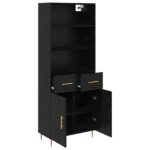 vidaXL Highboard Čierny dub 69,5 x 34 x 180 cm Kompozitné drevo – Obrázok 5