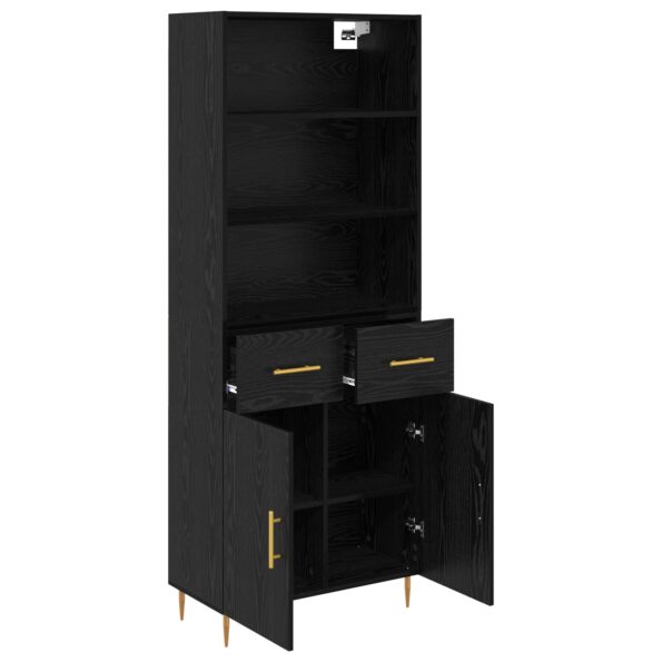 vidaXL Highboard Čierny dub 69,5 x 34 x 180 cm Kompozitné drevo – Obrázok 5