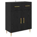 vidaXL Highboard Čierny dub 69,5 x 34 x 180 cm Kompozitné drevo – Obrázok 6