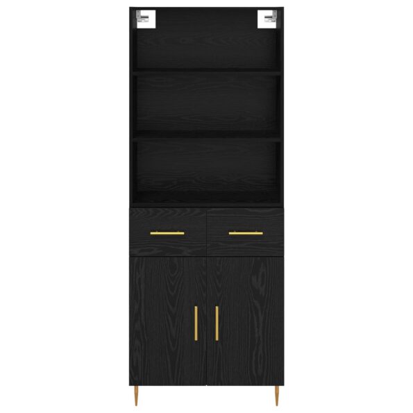 vidaXL Highboard Čierny dub 69,5 x 34 x 180 cm Kompozitné drevo – Obrázok 8