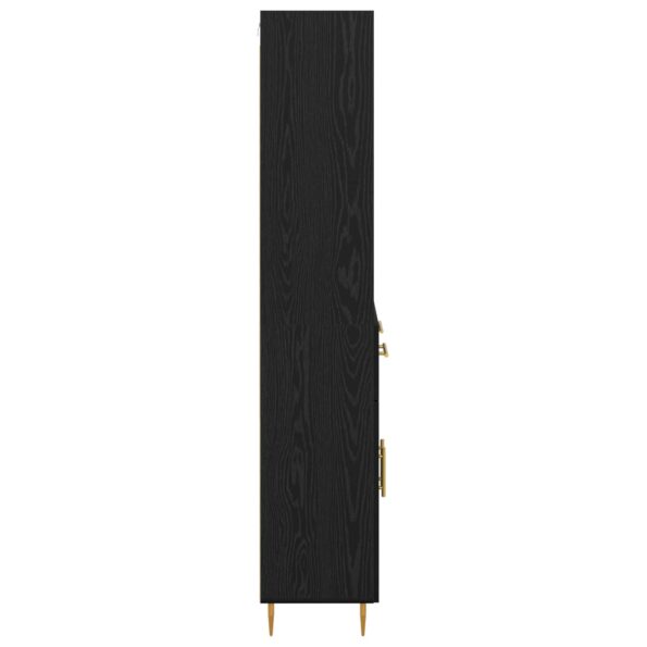vidaXL Highboard Čierny dub 69,5 x 34 x 180 cm Kompozitné drevo – Obrázok 9