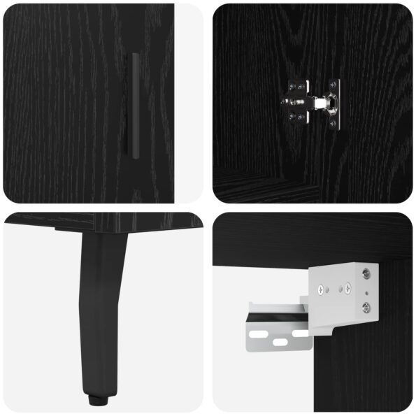 vidaXL Highboard 2 pcs Čierny dub Drevovláknitá doska a sklo – Obrázok 11