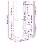 vidaXL Highboard 2 pcs Čierny dub Drevovláknitá doska a sklo – Obrázok 13