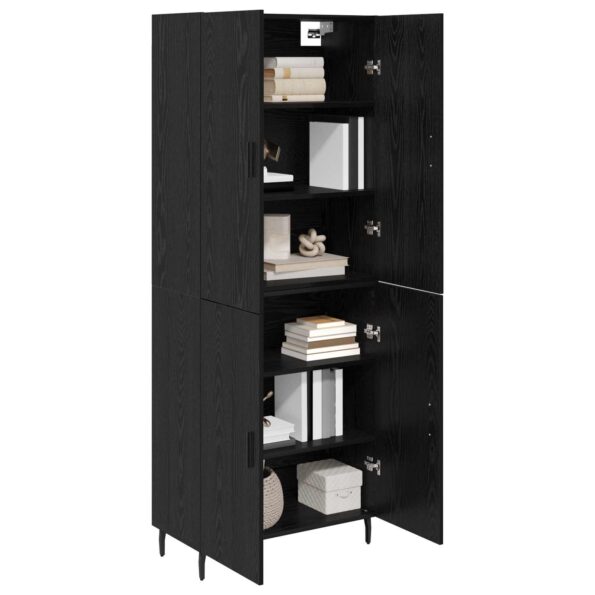 vidaXL Highboard 2 pcs Čierny dub Drevovláknitá doska a sklo – Obrázok 3