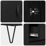 vidaXL Highboard so zásuvkou 2 pcs Čierny dub Kompozitné drevo – Obrázok 11