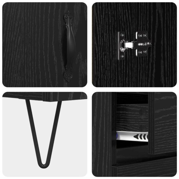 vidaXL Highboard so zásuvkou 2 pcs Čierny dub Kompozitné drevo – Obrázok 11