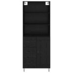 vidaXL Highboard so zásuvkou 2 pcs Čierny dub Kompozitné drevo – Obrázok 8