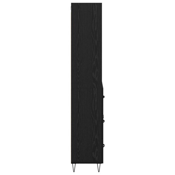 vidaXL Highboard so zásuvkou 2 pcs Čierny dub Kompozitné drevo – Obrázok 9