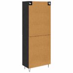 vidaXL Highboard 2 pcs Čierny dub Konštrukčné drevo a sklo – Obrázok 10