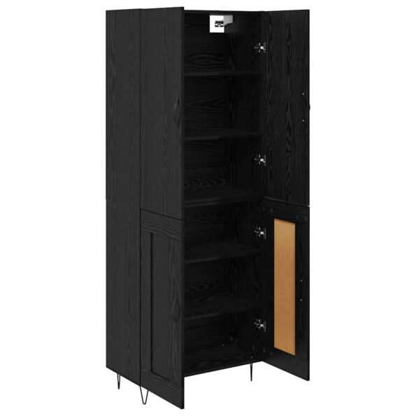 vidaXL Highboard 2 pcs Čierny dub Konštrukčné drevo a sklo – Obrázok 5