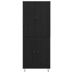 vidaXL Highboard 2 pcs Čierny dub Konštrukčné drevo a sklo – Obrázok 8