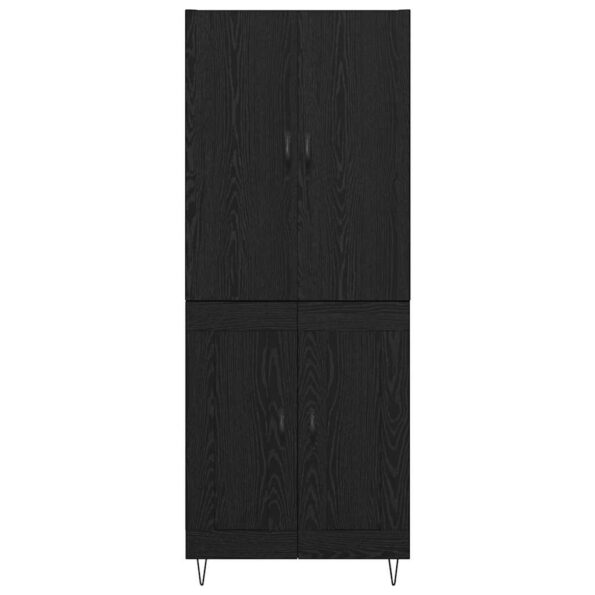 vidaXL Highboard 2 pcs Čierny dub Konštrukčné drevo a sklo – Obrázok 8
