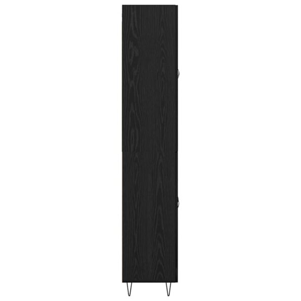 vidaXL Highboard 2 pcs Čierny dub Konštrukčné drevo a sklo – Obrázok 9