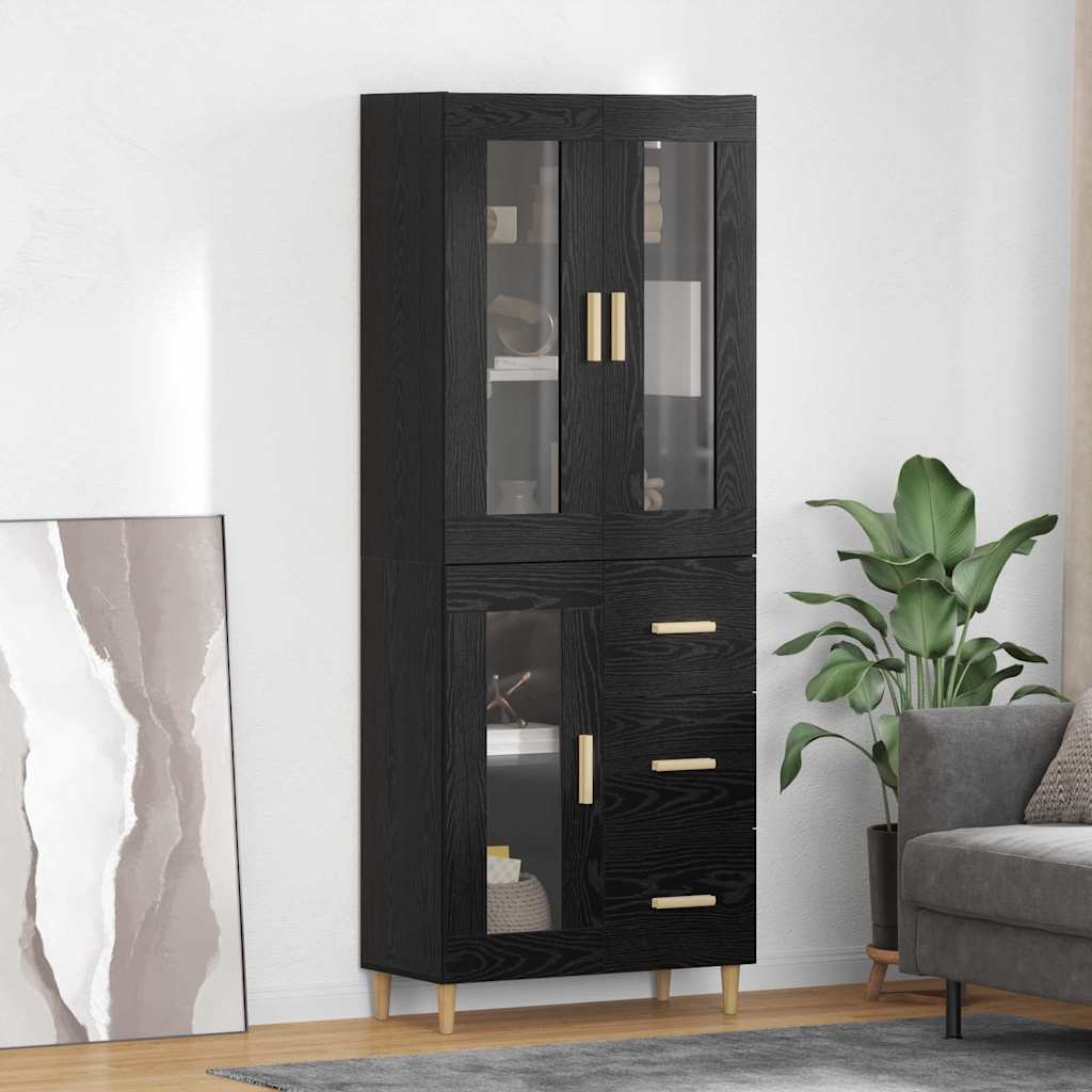 3416113_1.jpg vidaXL Highboard Čierny dub 69,5 x 34 x 180 cm Kompozitné drevo – Obrázok 1