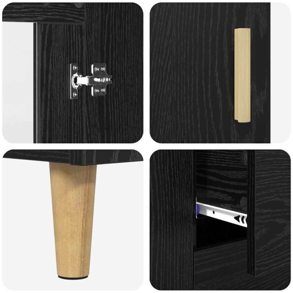 vidaXL Highboard Čierny dub 69,5 x 34 x 180 cm Kompozitné drevo – Obrázok 11