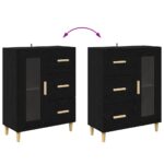 vidaXL Highboard Čierny dub 69,5 x 34 x 180 cm Kompozitné drevo – Obrázok 13
