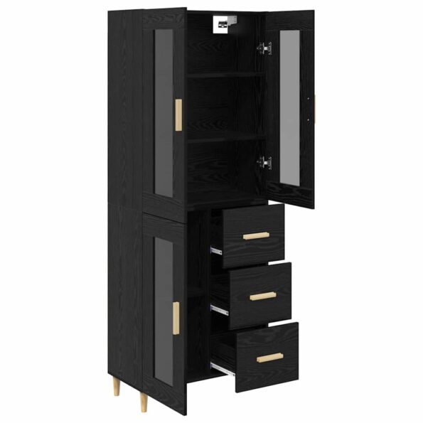 vidaXL Highboard Čierny dub 69,5 x 34 x 180 cm Kompozitné drevo – Obrázok 5