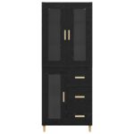 vidaXL Highboard Čierny dub 69,5 x 34 x 180 cm Kompozitné drevo – Obrázok 8