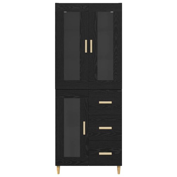 vidaXL Highboard Čierny dub 69,5 x 34 x 180 cm Kompozitné drevo – Obrázok 8