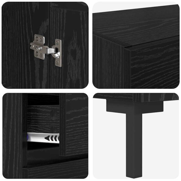 vidaXL Highboard so zásuvkou 2 pcs Čierny dub Kompozitné drevo – Obrázok 11