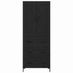 vidaXL Highboard so zásuvkou 2 pcs Čierny dub Kompozitné drevo – Obrázok 8