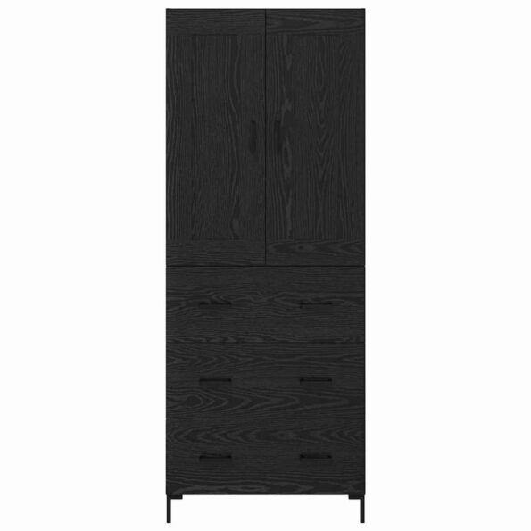 vidaXL Highboard so zásuvkou 2 pcs Čierny dub Kompozitné drevo – Obrázok 8