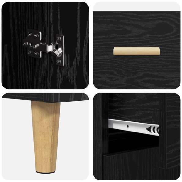 vidaXL Highboard Nástenný 2 pcs Čierny dub Kompozitné drevo – Obrázok 11