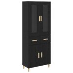 vidaXL Highboard Nástenný 2 pcs Čierny dub Kompozitné drevo – Obrázok 2