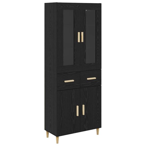 vidaXL Highboard Nástenný 2 pcs Čierny dub Kompozitné drevo – Obrázok 2