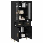 vidaXL Highboard Nástenný 2 pcs Čierny dub Kompozitné drevo – Obrázok 3