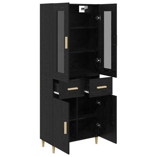 vidaXL Highboard Nástenný 2 pcs Čierny dub Kompozitné drevo – Obrázok 5