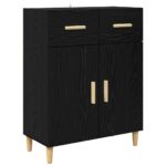 vidaXL Highboard Nástenný 2 pcs Čierny dub Kompozitné drevo – Obrázok 6