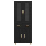 vidaXL Highboard Nástenný 2 pcs Čierny dub Kompozitné drevo – Obrázok 8