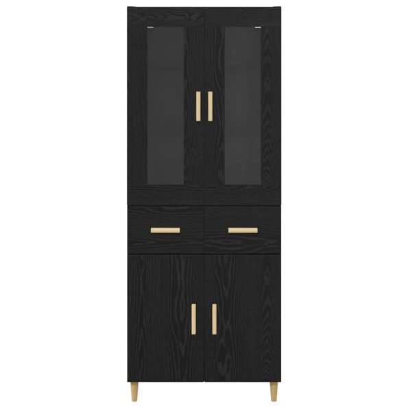 vidaXL Highboard Nástenný 2 pcs Čierny dub Kompozitné drevo – Obrázok 8