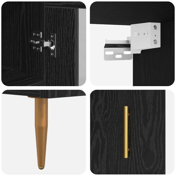 vidaXL Highboard 2 pcs Čierny dub Kompozitné drevo – Obrázok 11