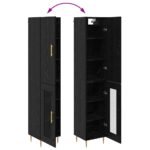 vidaXL Highboard 2 pcs Čierny dub Kompozitné drevo – Obrázok 12