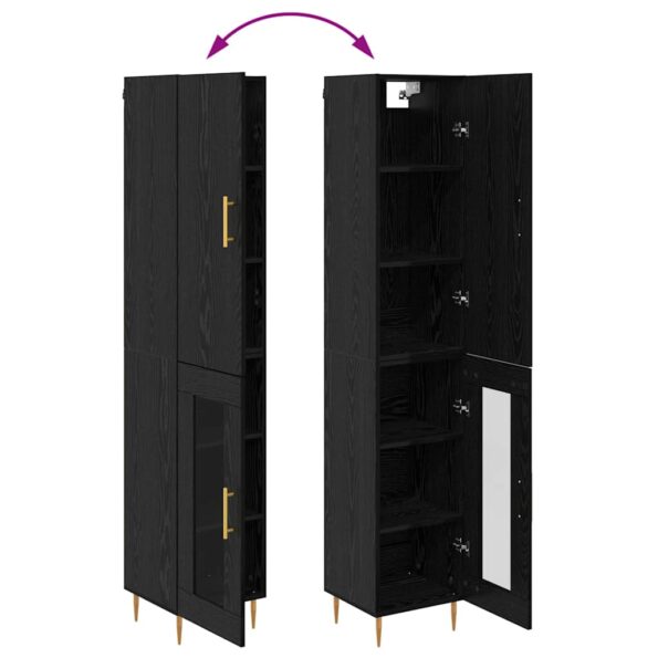 vidaXL Highboard 2 pcs Čierny dub Kompozitné drevo – Obrázok 12
