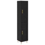 vidaXL Highboard 2 pcs Čierny dub Kompozitné drevo – Obrázok 2
