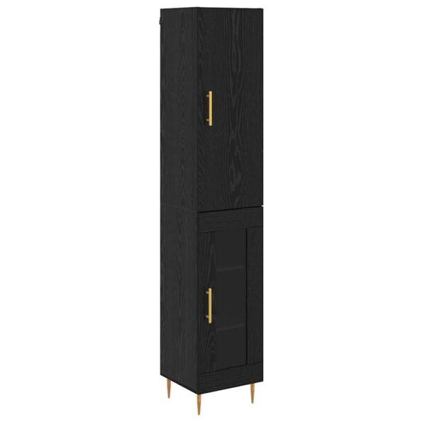 vidaXL Highboard 2 pcs Čierny dub Kompozitné drevo – Obrázok 2