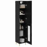 vidaXL Highboard 2 pcs Čierny dub Kompozitné drevo – Obrázok 3