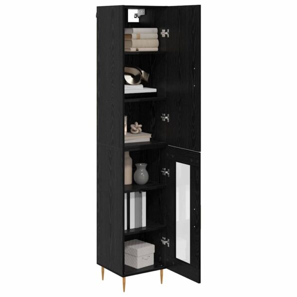 vidaXL Highboard 2 pcs Čierny dub Kompozitné drevo – Obrázok 3