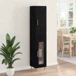 vidaXL Highboard 2 pcs Čierny dub Kompozitné drevo – Obrázok 4
