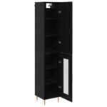 vidaXL Highboard 2 pcs Čierny dub Kompozitné drevo – Obrázok 5