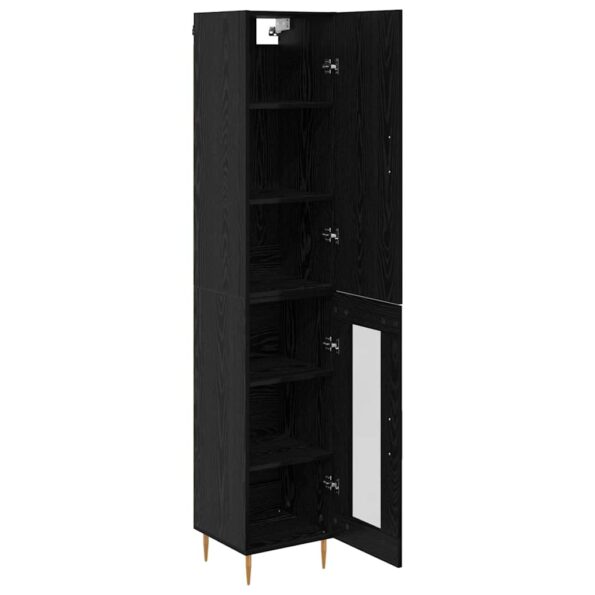vidaXL Highboard 2 pcs Čierny dub Kompozitné drevo – Obrázok 5