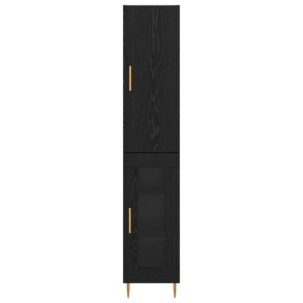 vidaXL Highboard 2 pcs Čierny dub Kompozitné drevo – Obrázok 8